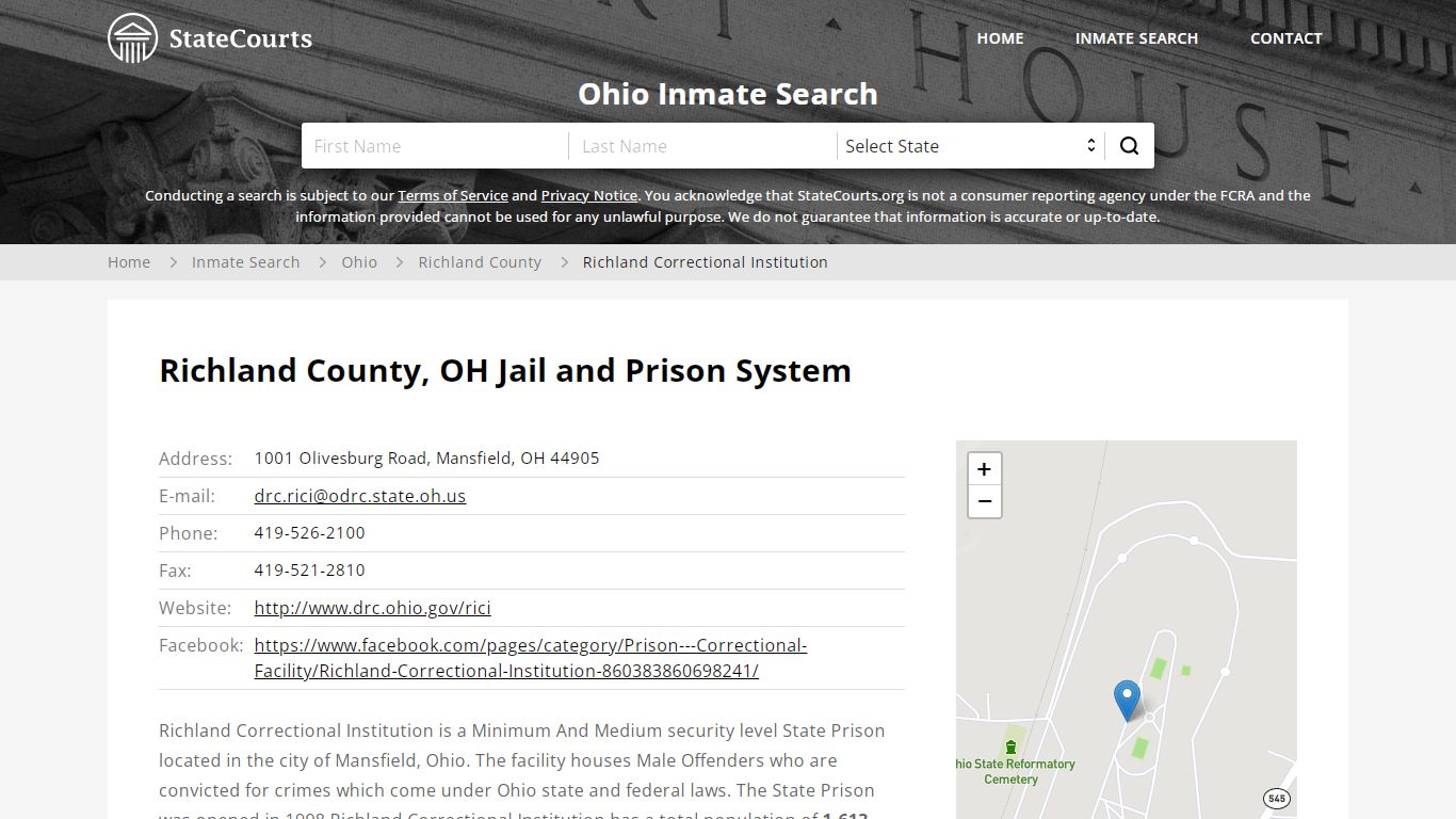 Richland Correctional Institution Inmate Records Search ...