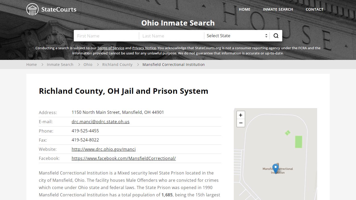 Mansfield Correctional Institution Inmate Records Search ...