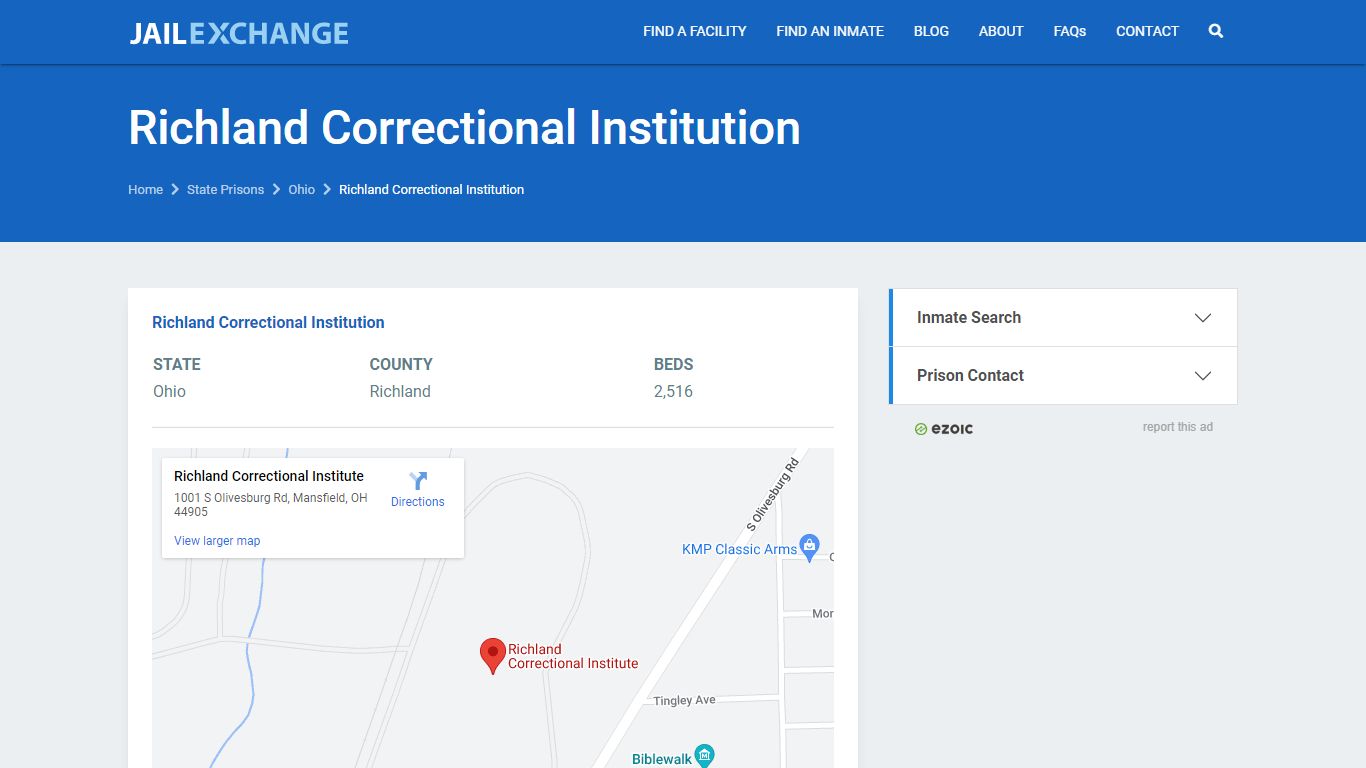 Richland Correctional Institution Prisoner Search ...